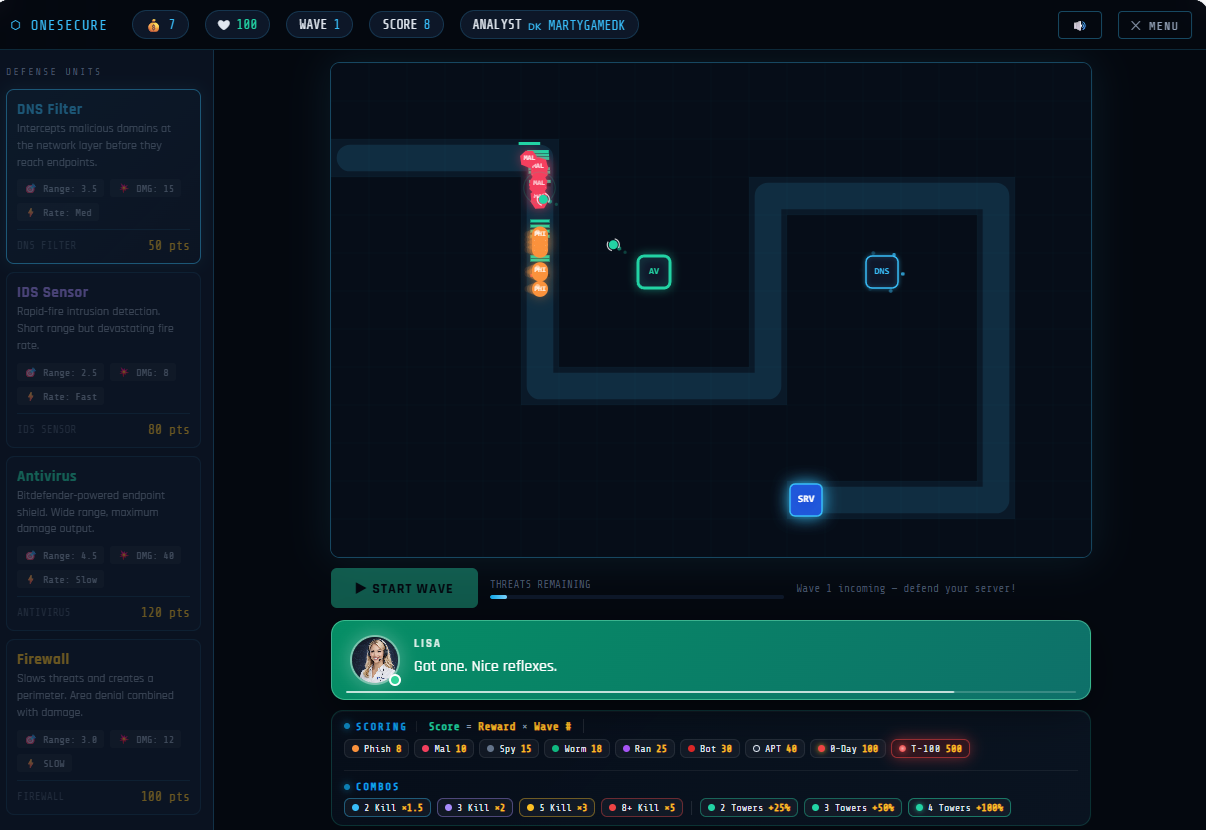 Network Defender gameplay screenshot